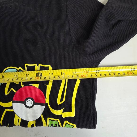 Hybrid Apparel Pokemon Pikachu Graffiti Print Waffle Long Sleeve, Mens, XL - Picture 2 of 5